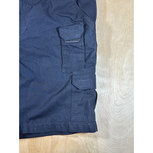 5.11 Tactical Shorts Mens 34 Blue Ripstop Canvas Cargo Workwear Elastic Waist - Picture 9 of 10